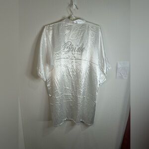 Unbranded White Satin “Bride” Robe with Rhinestone Detailing - One Size